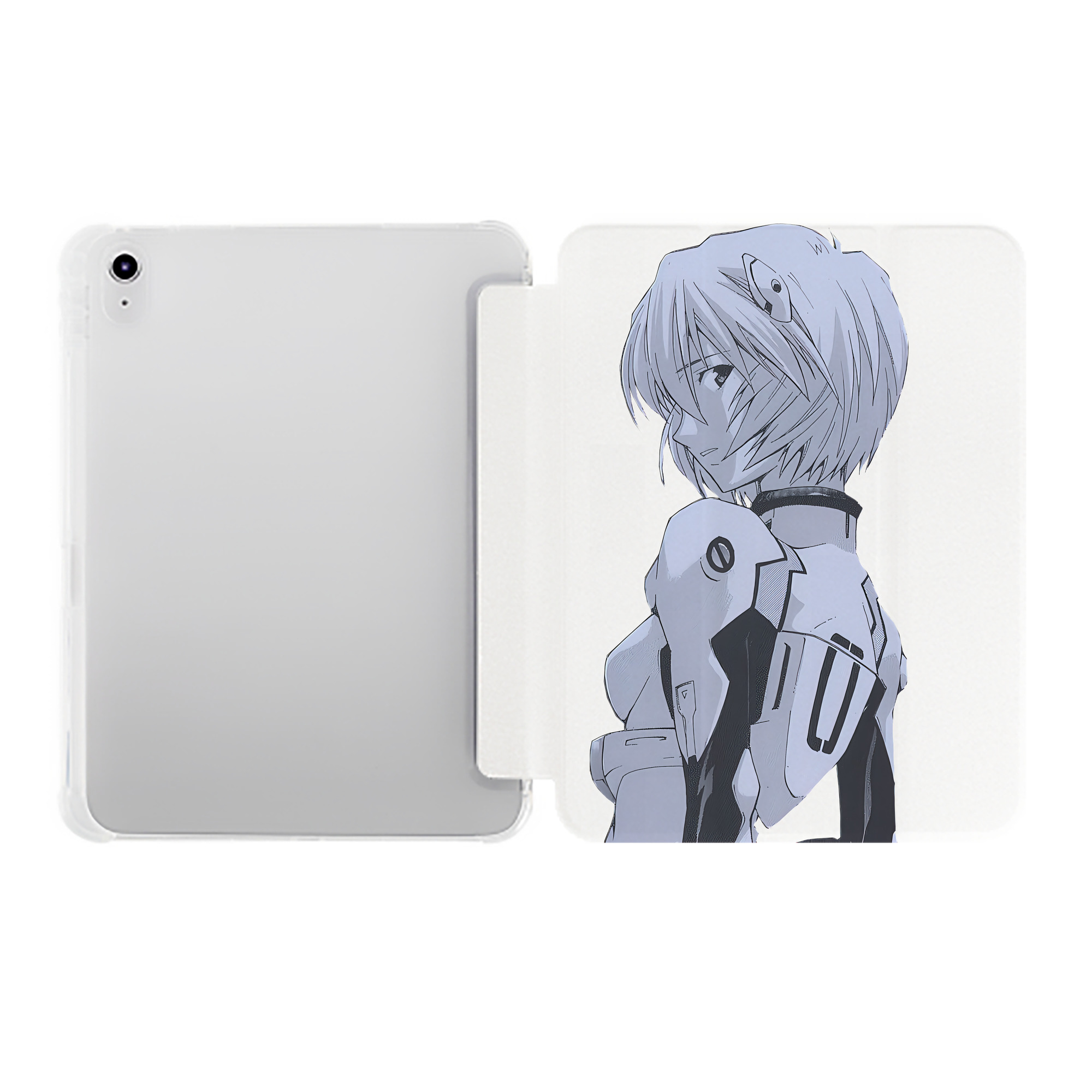（画像用） EVA 新世紀エヴァンゲリオン IPad ケース ペン収納付き 三つ折りスタンド PUレザー×シリコン 対応機種9.5/10.5/10.9インチ